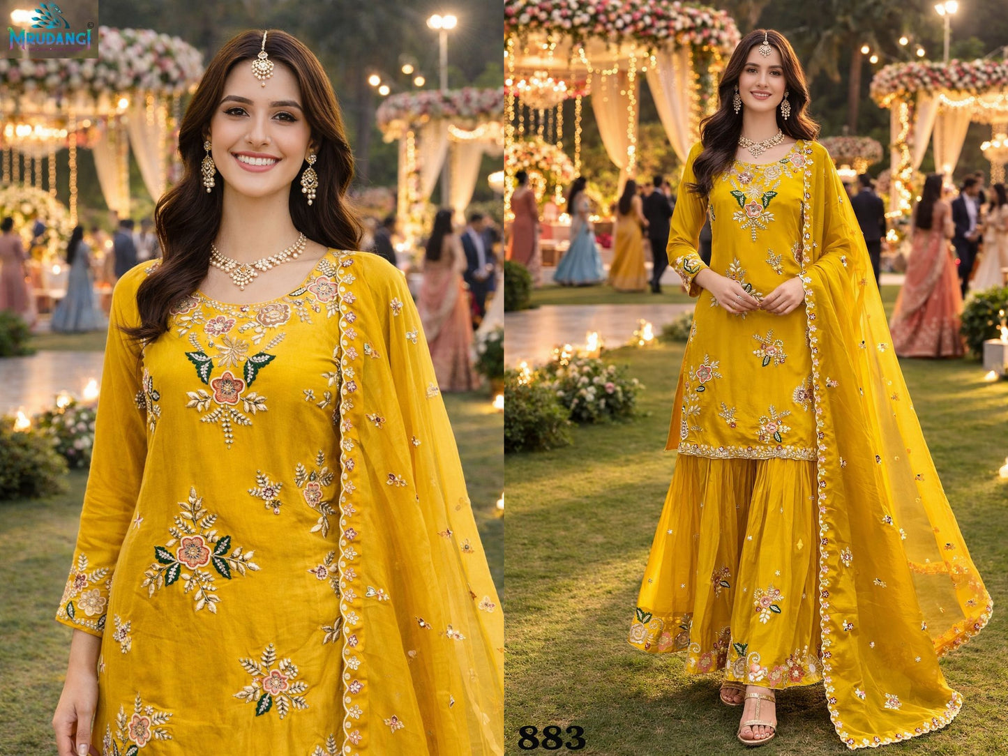 883 Ganga Mrudangi Viscose Crape Readymade Suits