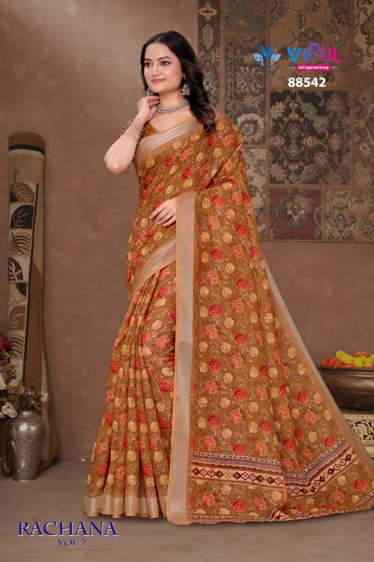 88542 Rachna Vol-2 Vipul Linen Sarees