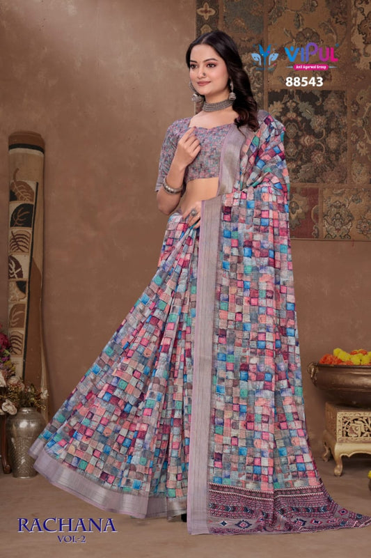 88543 Rachna Vol-2 Vipul Linen Sarees