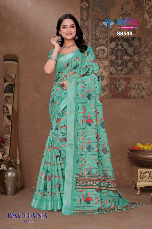 88544 Rachna Vol-2 Vipul Linen Sarees