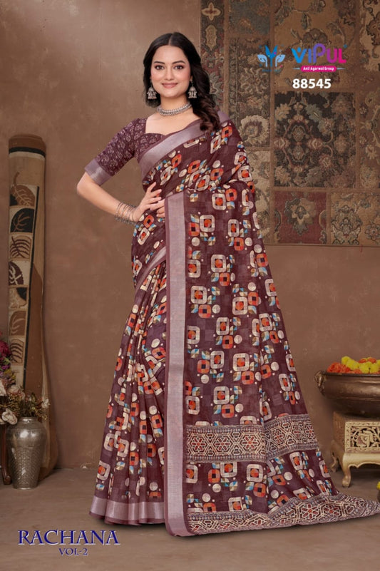88545 Rachna Vol-2 Vipul Linen Sarees