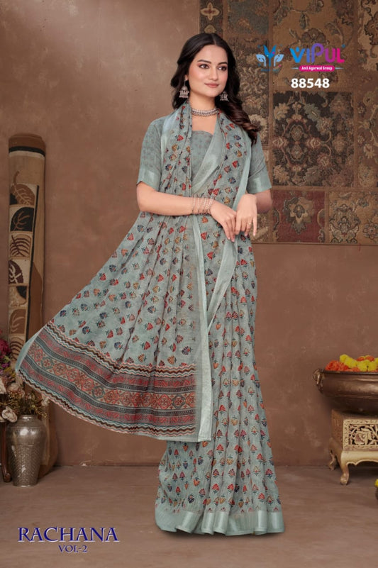 88548 Rachna Vol-2 Vipul Linen Sarees