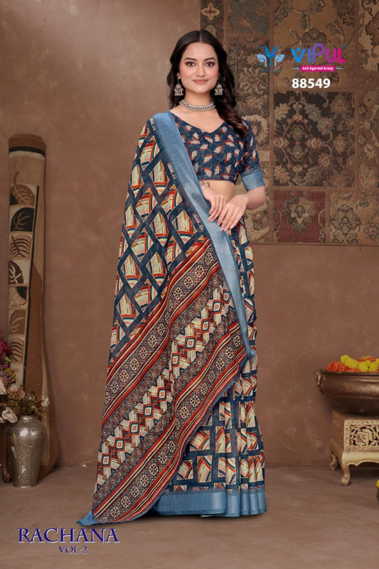 88549 Rachna Vol-2 Vipul Linen Sarees