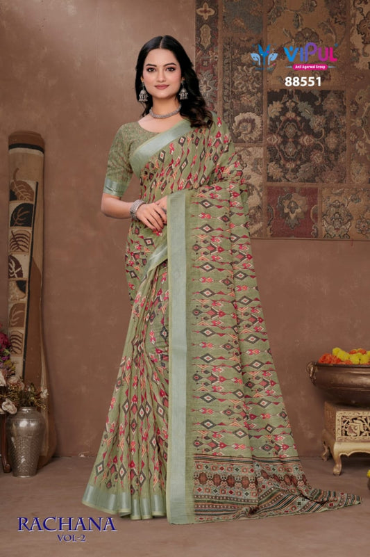 88551 Rachna Vol-2 Vipul Linen Sarees