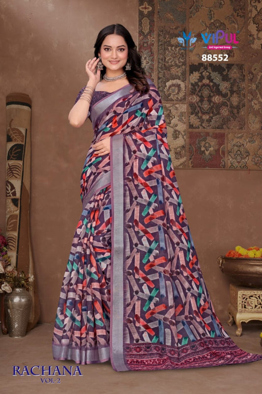 88552 Rachna Vol-2 Vipul Linen Sarees