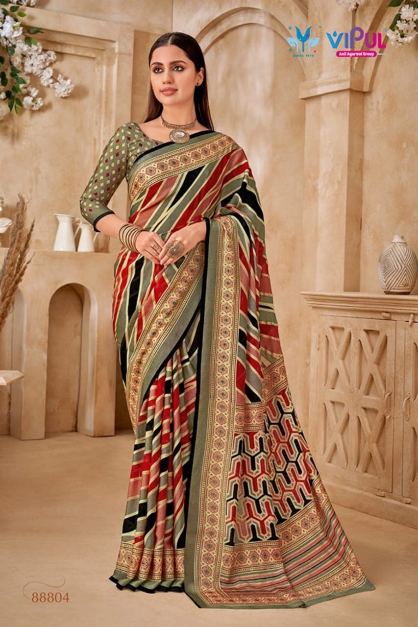 88804 Elaichi Vipul Brasso Sarees