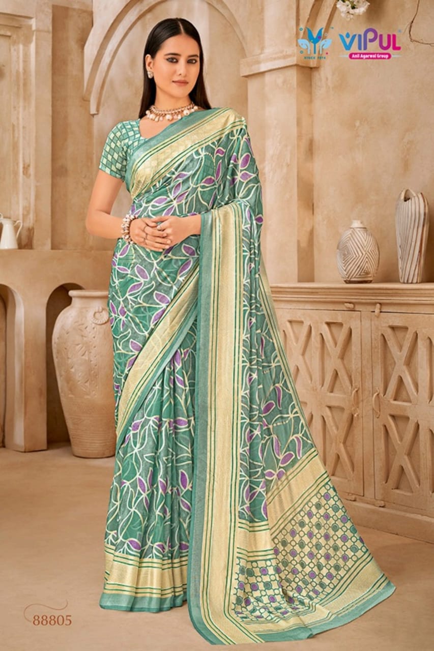 88805 Elaichi Vipul Brasso Sarees