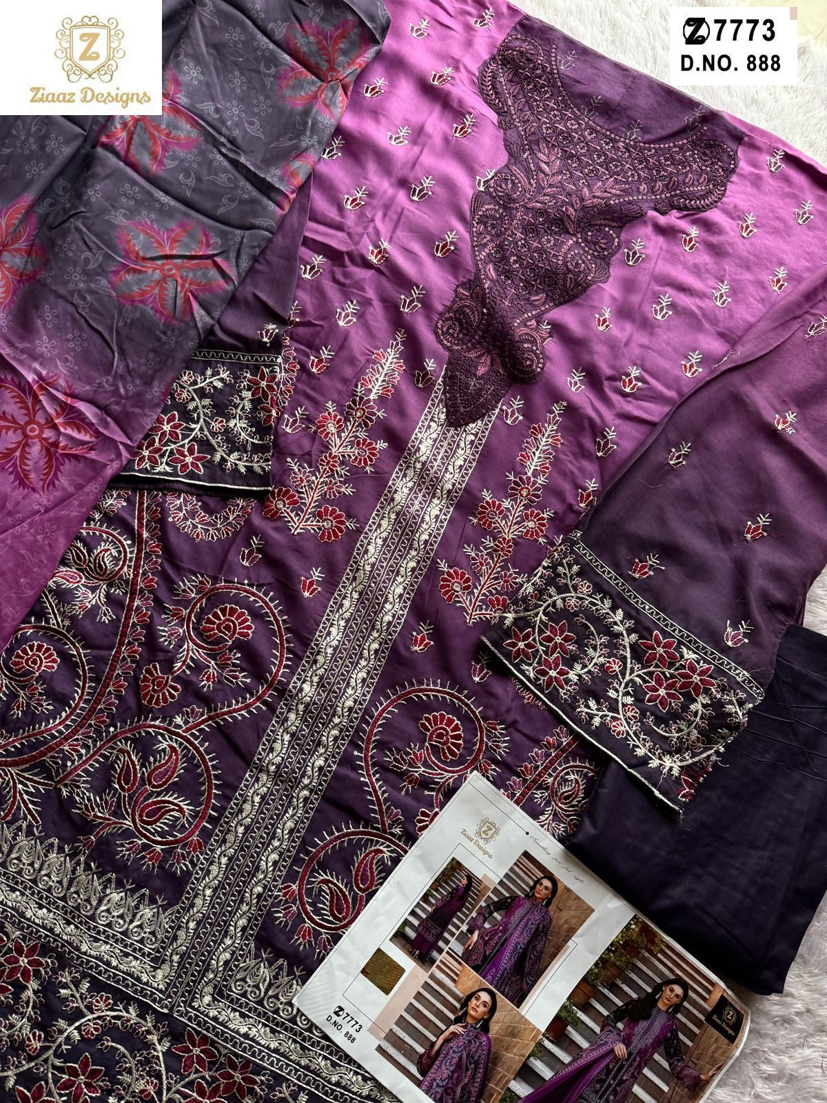 888 Ziaaz Designs Embroidery Pakistani Salwar Suits
