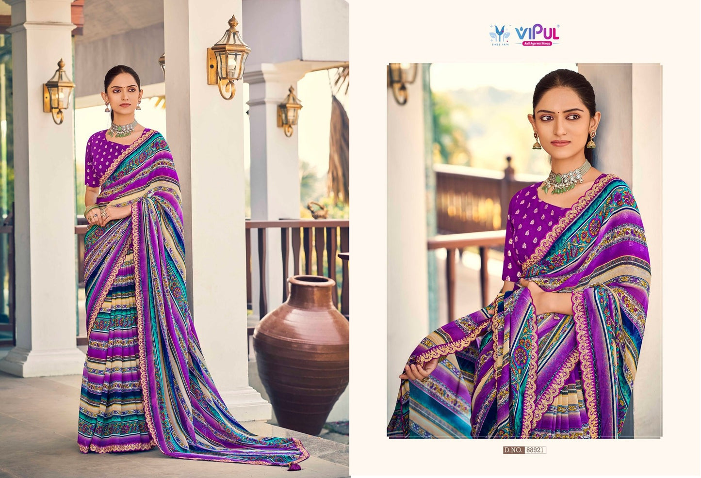 88921 Ladlee Vipul Embroidery Work Sarees