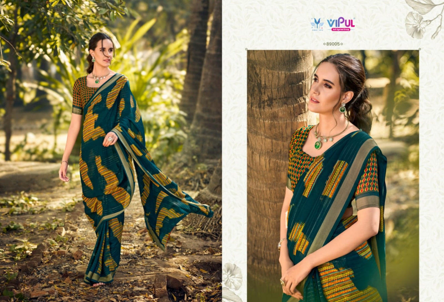 89005 Urvashi Vipul Chiffon Sarees
