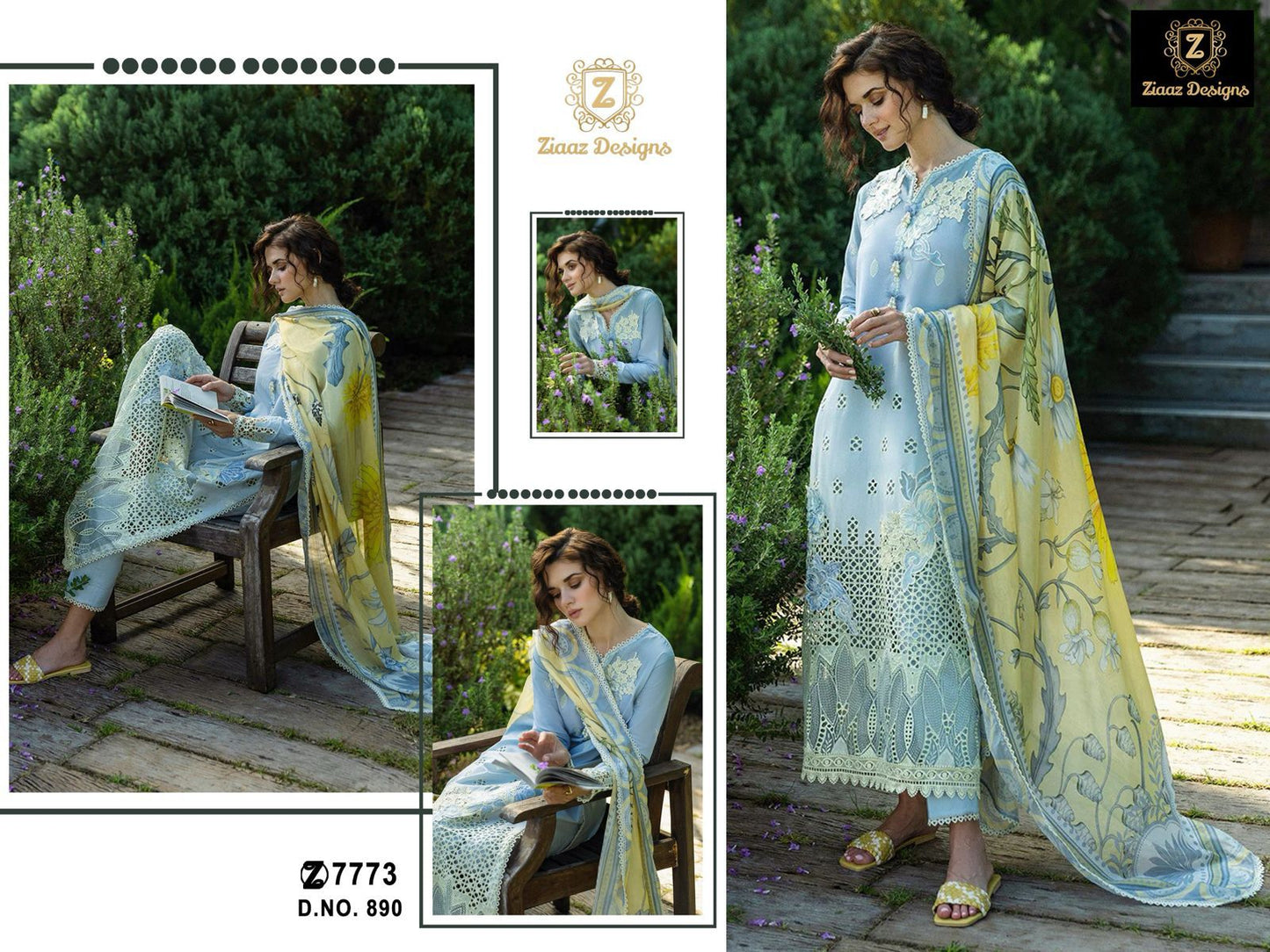 890 Ziaaz Designs Embroidery Pakistani Salwar Suits