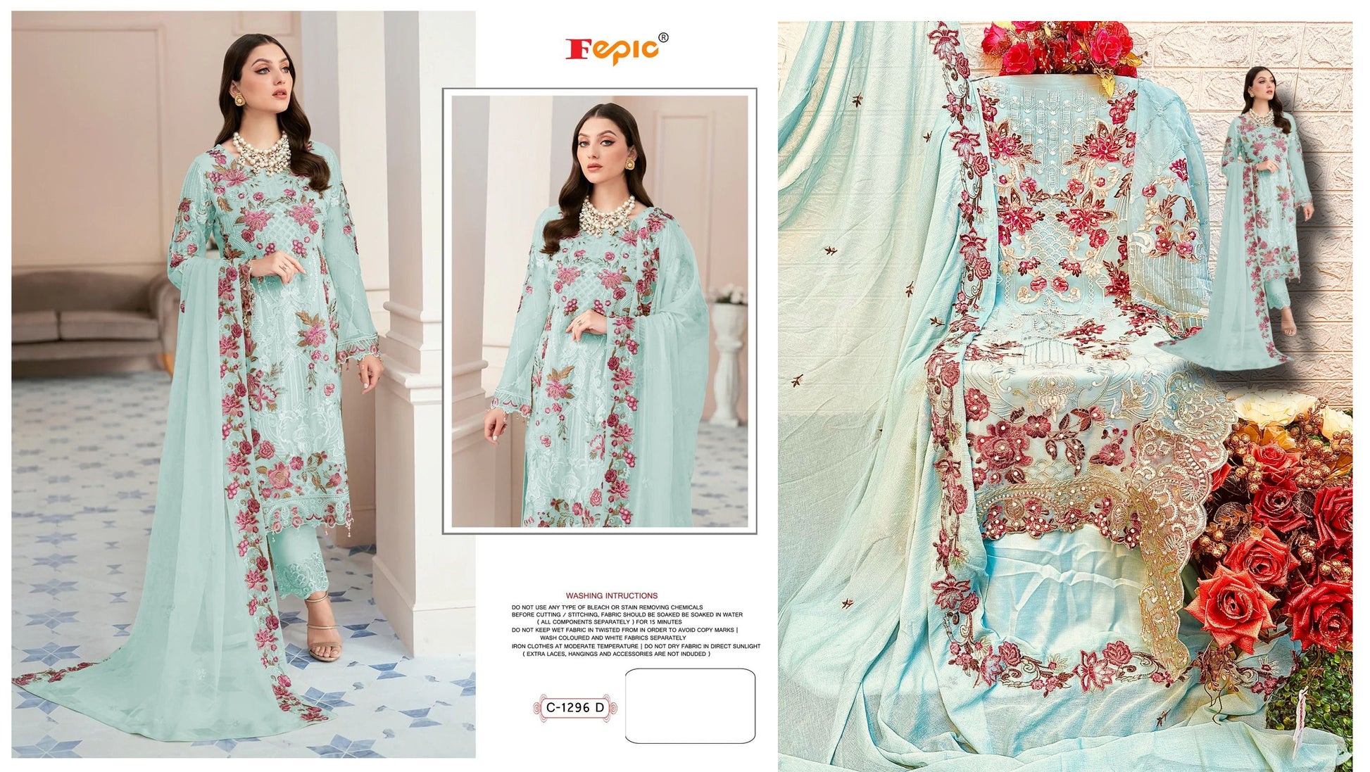 C-1296-D Rosemeen Fepic Pakistani Salwar Suits