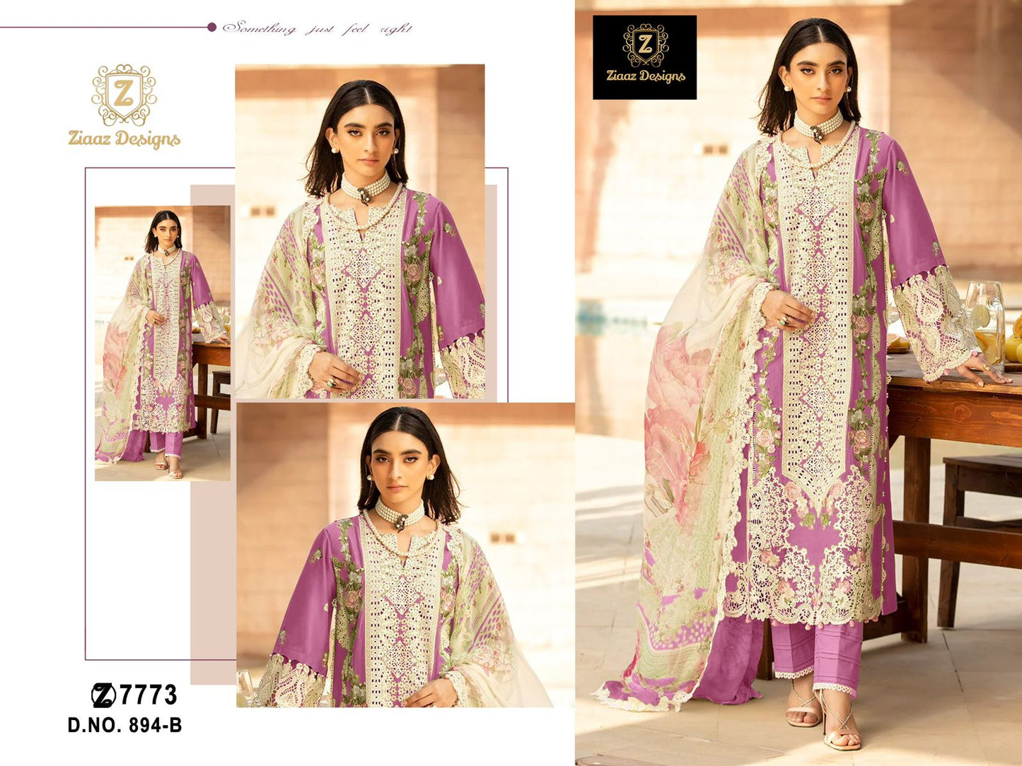 894 B Ziaaz Designs Embroidery Pakistani Salwar Suits