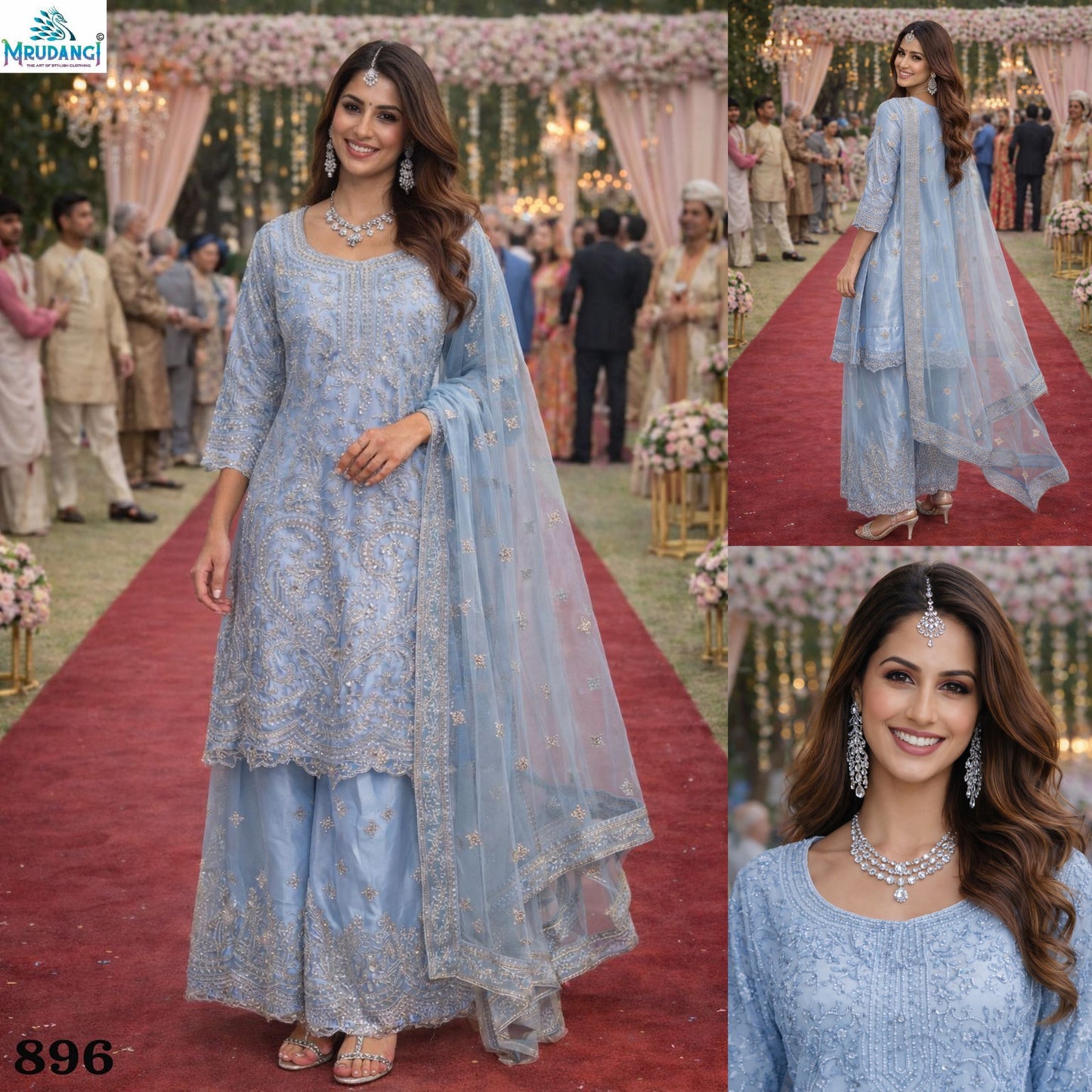 896 Bhumi Mrudangi Premium Net Readymade Suits