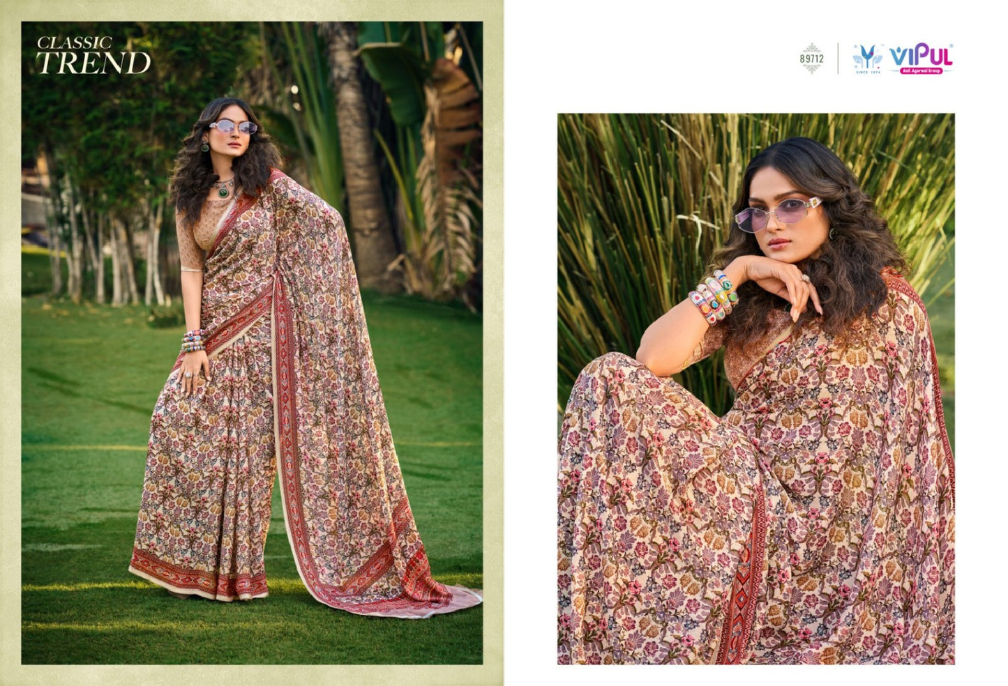 89712 Antique Gold Vol 3 Vipul Soft Silk Sarees
