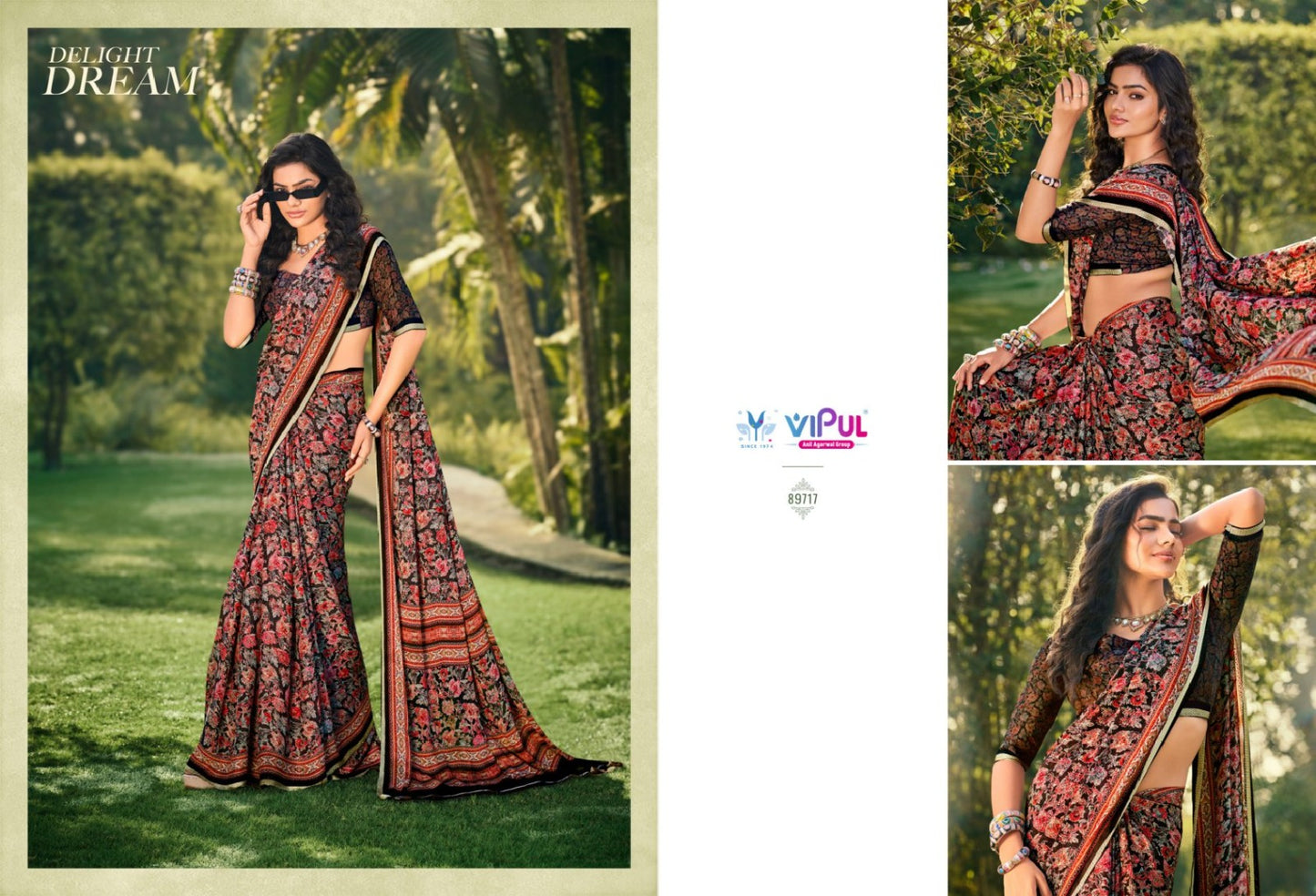 89717 Antique Gold Vol 3 Vipul Soft Silk Sarees