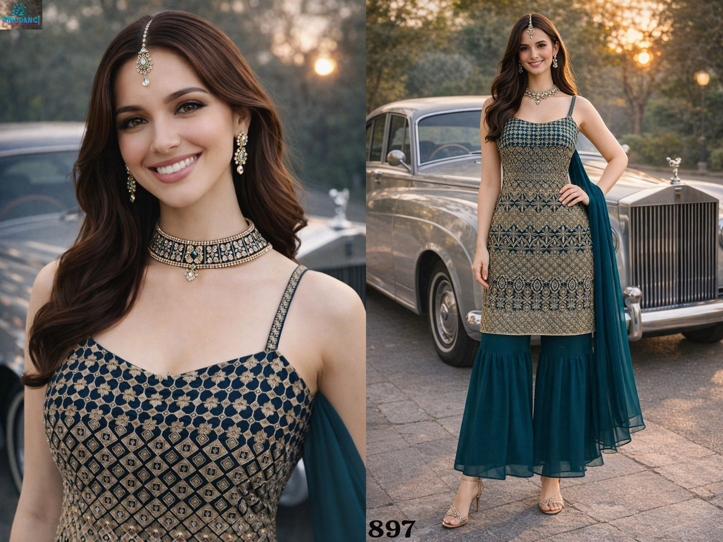 897 Lotus Mrudangi Premium Georgette Readymade Suits