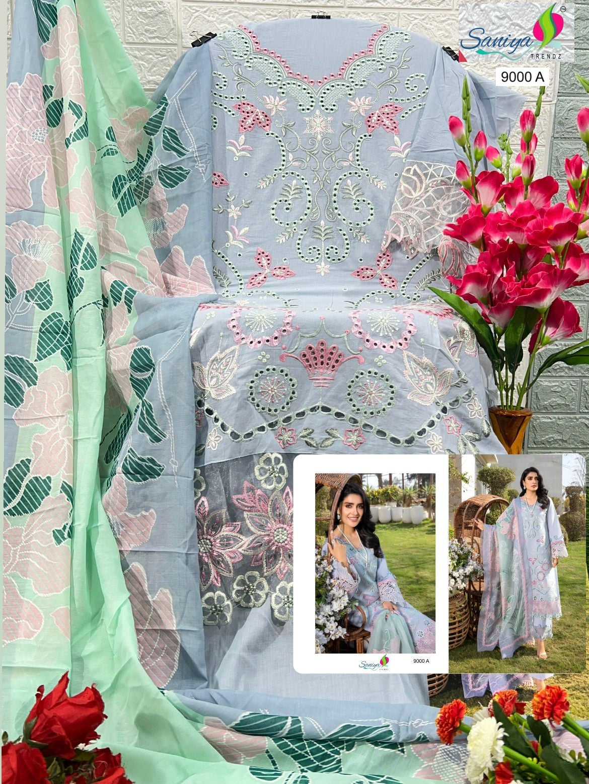 9000A Rangrasiya Vol 9 Saniya Trendz Embroidered Pakistani Salwar Suits