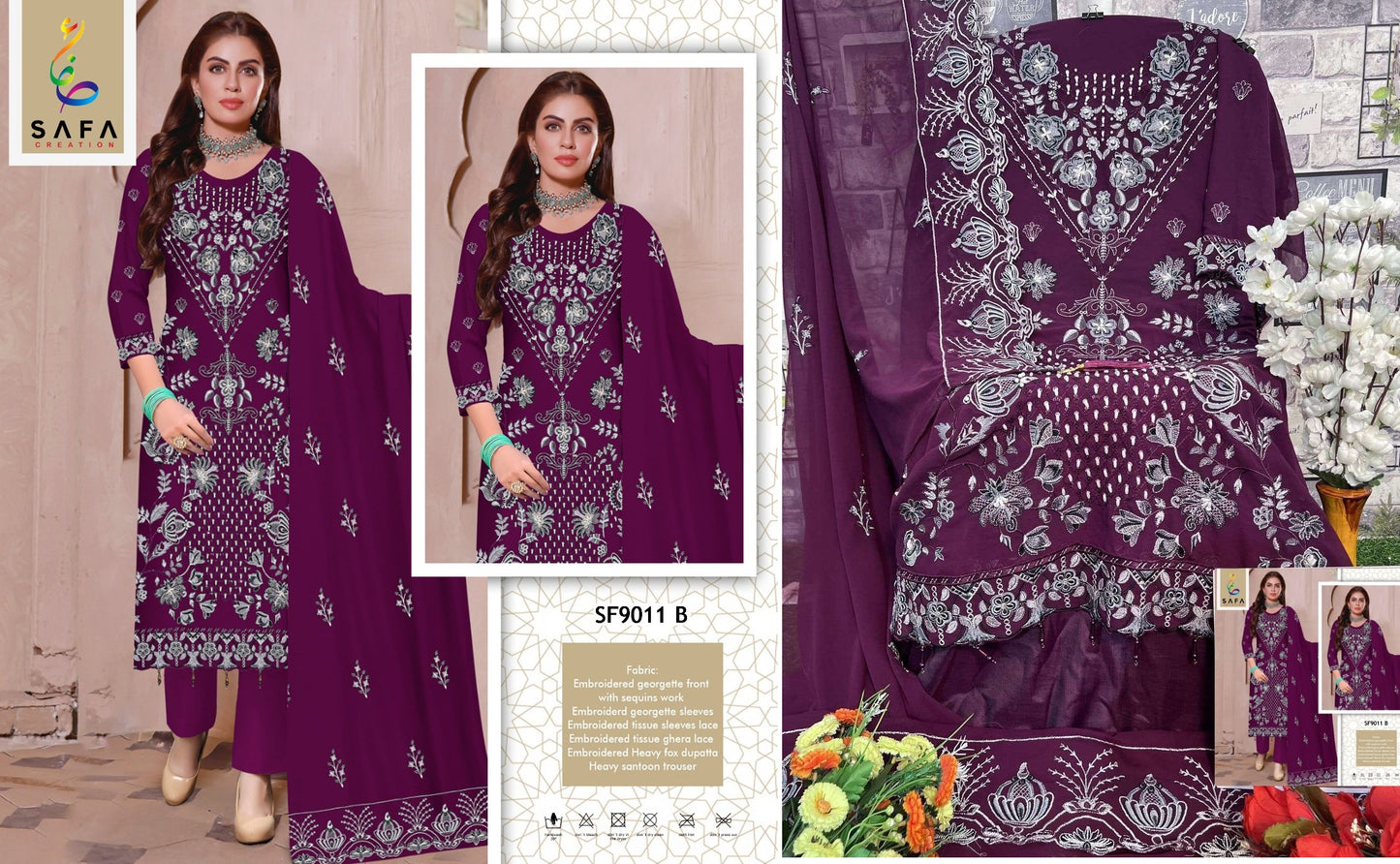 9011B Safa Creation Pakistani Salwar Suits