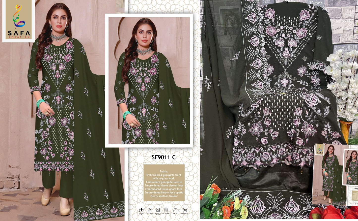 9011C Safa Creation Pakistani Salwar Suits