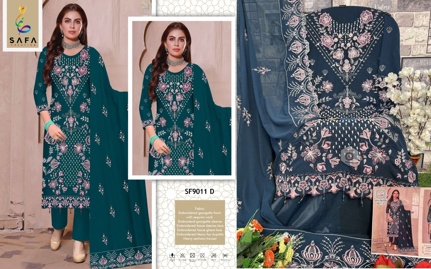9011D Safa Creation Pakistani Salwar Suits