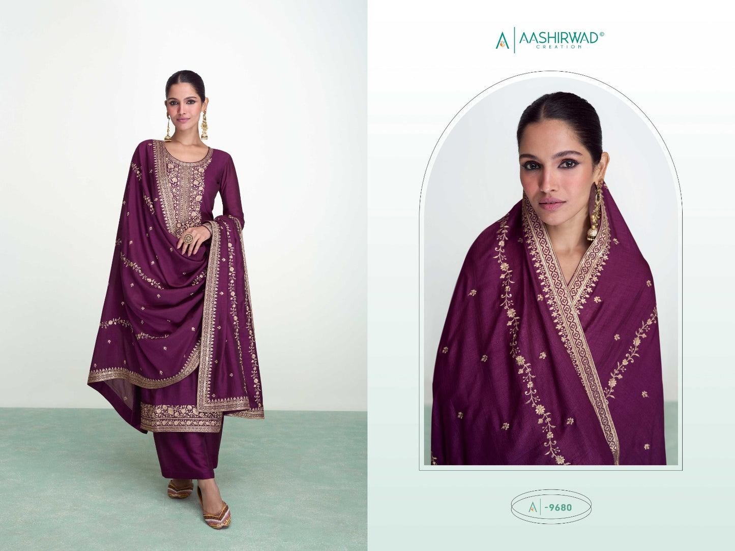 9680 Syra Aashirwad Creation Unstitched Suits