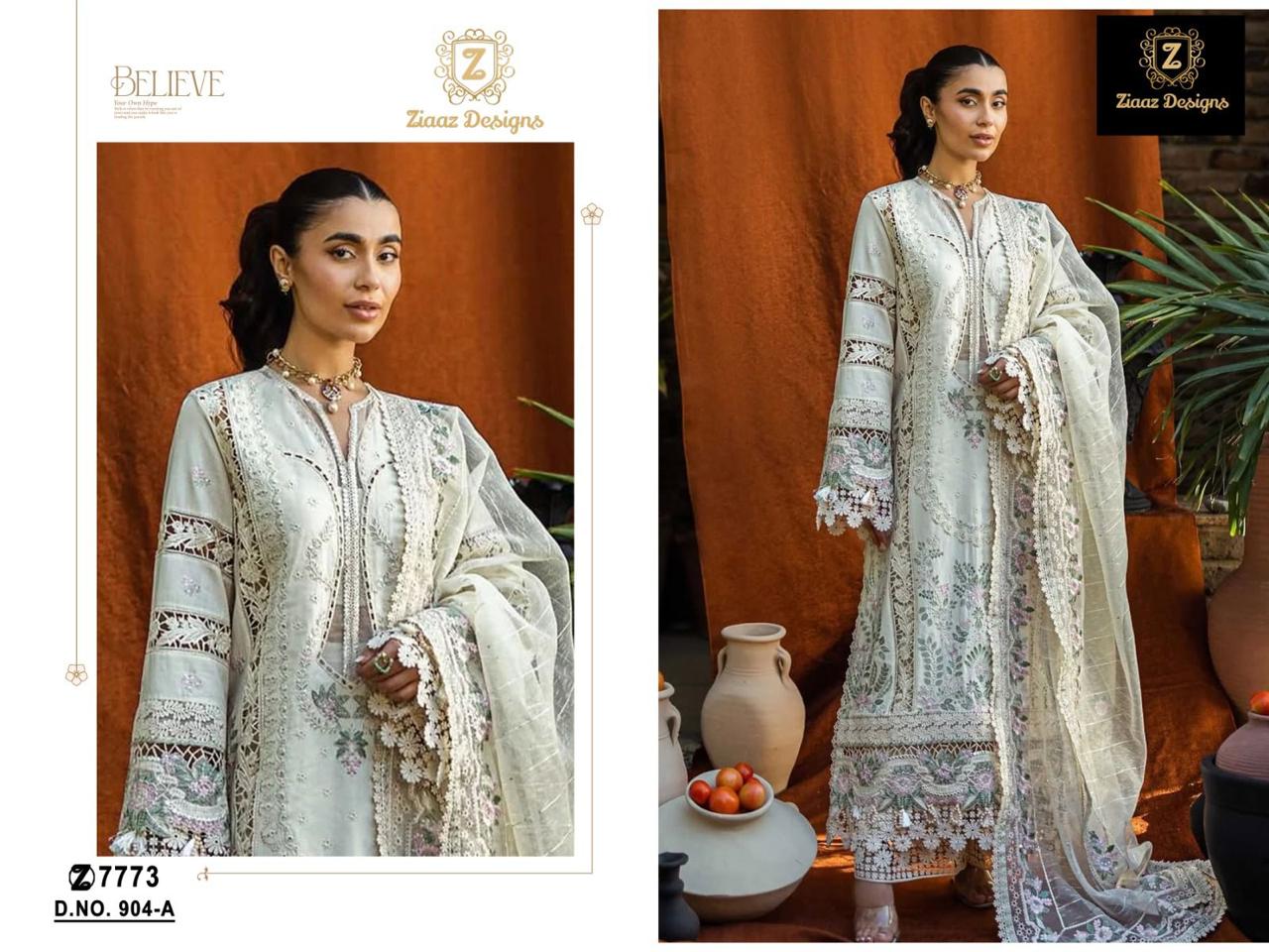 904-A Ziaaz Designs Embroidery Pakistani Salwar Suits