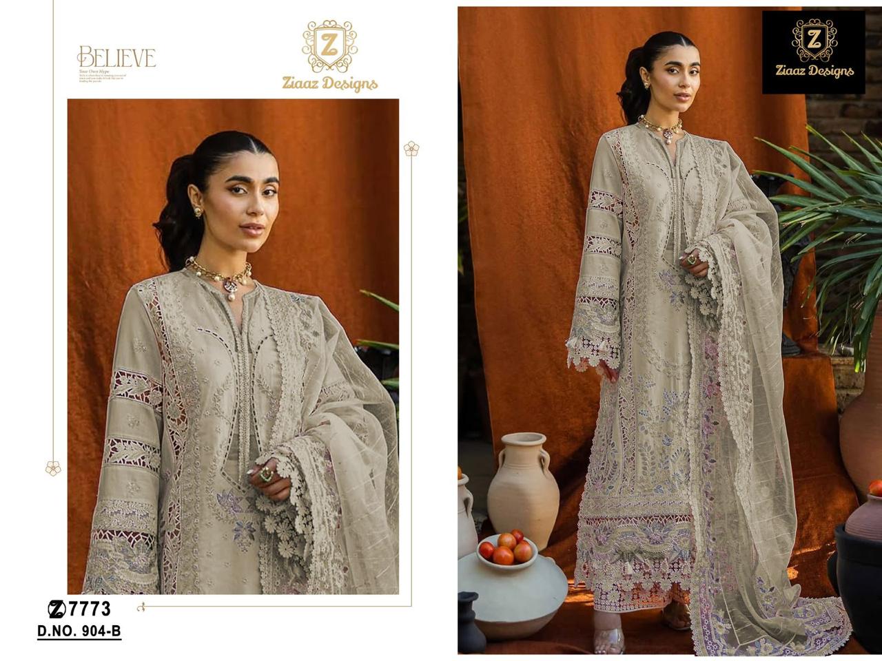 904-B Ziaaz Designs Embroidery Pakistani Salwar Suits