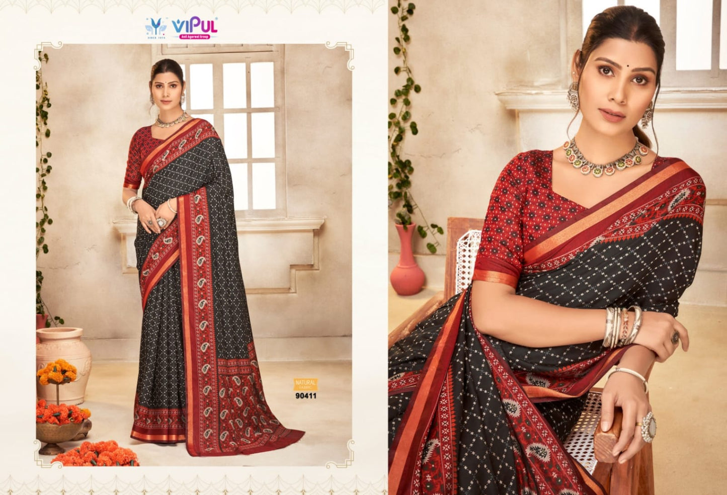 90411 Monalisa Vol 2 Vipul Liva Cotton Sarees