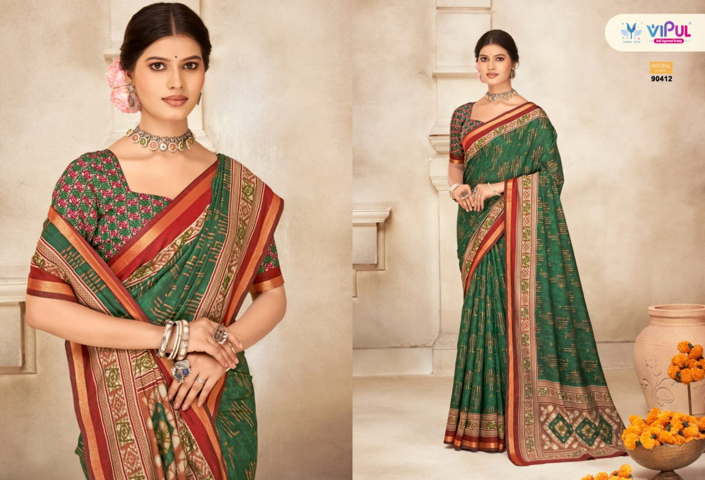 90412 Monalisa Vol 2 Vipul Liva Cotton Sarees