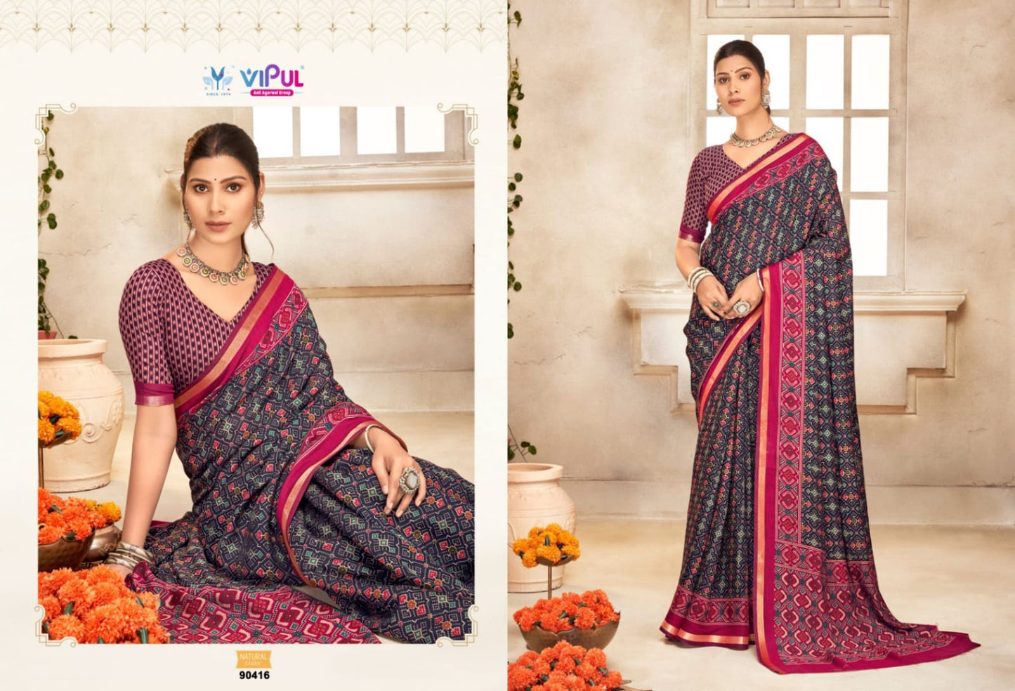 90416 Monalisa Vol 2 Vipul Liva Cotton Sarees