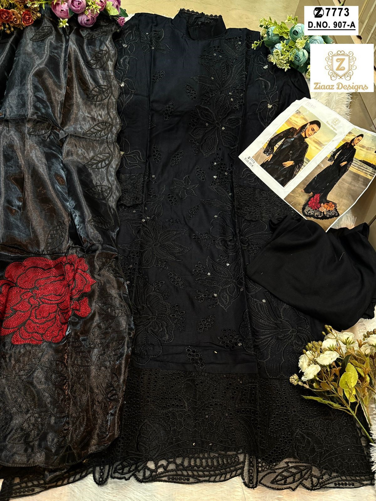 907-A Ziaaz Designs Embroidered Pakistani Salwar Suits