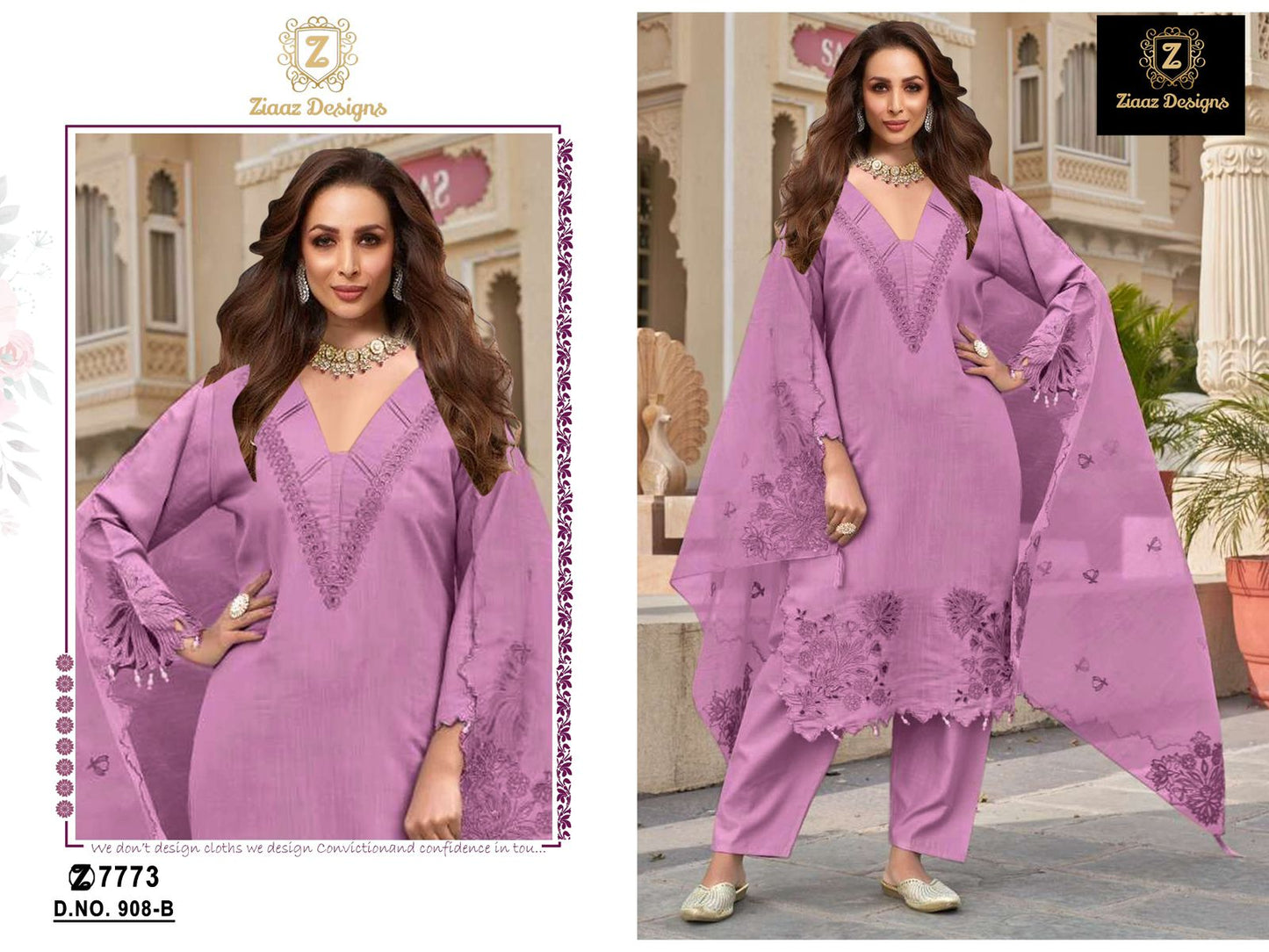 908 B Ziaaz Designs Embroidery Pakistani Salwar Suits