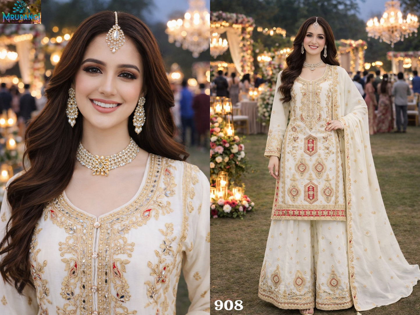 908 Krisha Mrudangi Real Chinon Pakistani Readymade Suits