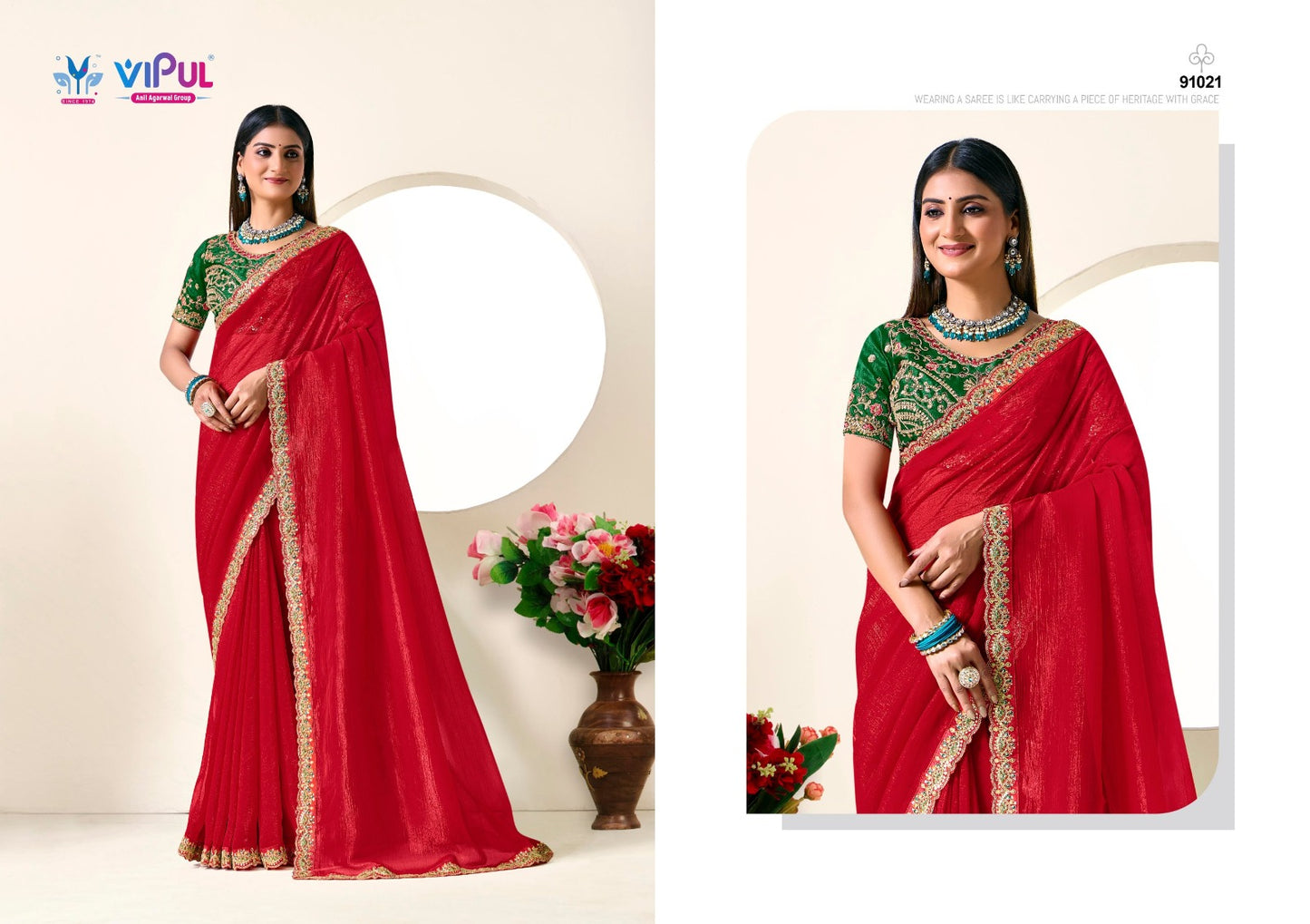 91021 Amaira Vol 4 Vipul Chiffon Sarees