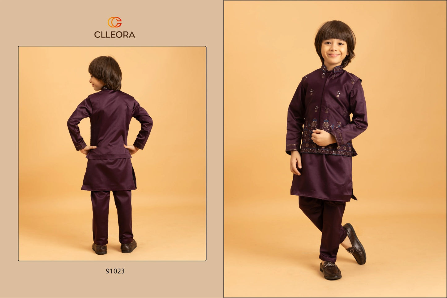 91023 Ethni Kidz Clleora With Koti Boys Kurta Pyjama
