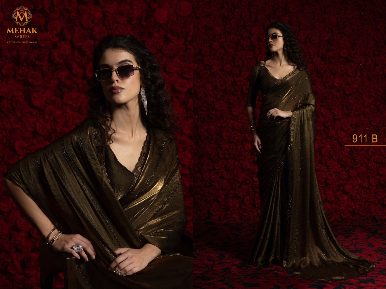 911B Mehek Satin Silk Sarees
