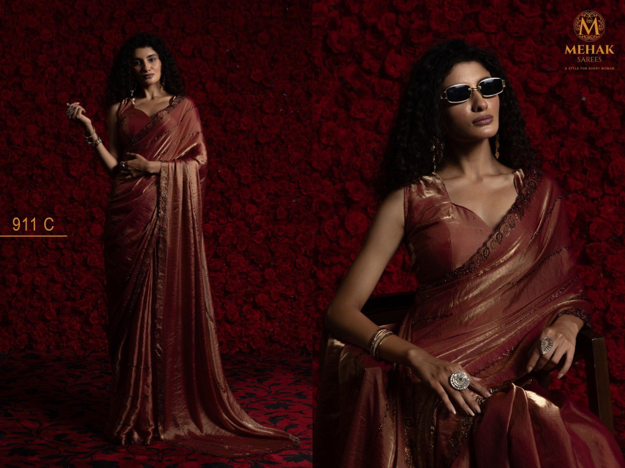 911C Mehek Satin Silk Sarees