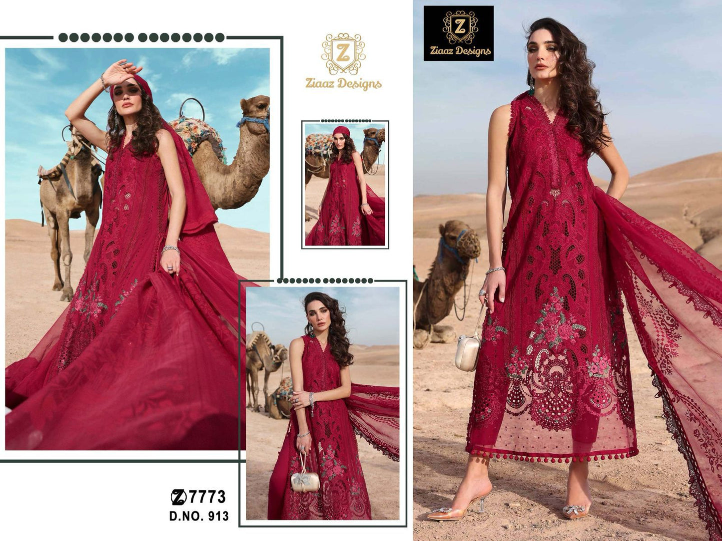 913 Ziaaz Designs Embroidery Pakistani Salwar Suits