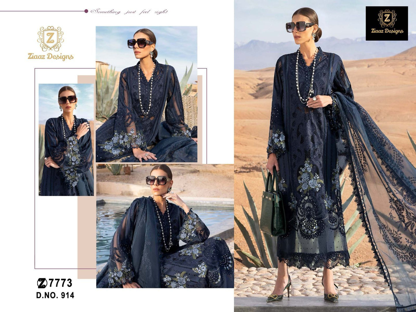 914 Ziaaz Designs Embroidery Pakistani Salwar Suits