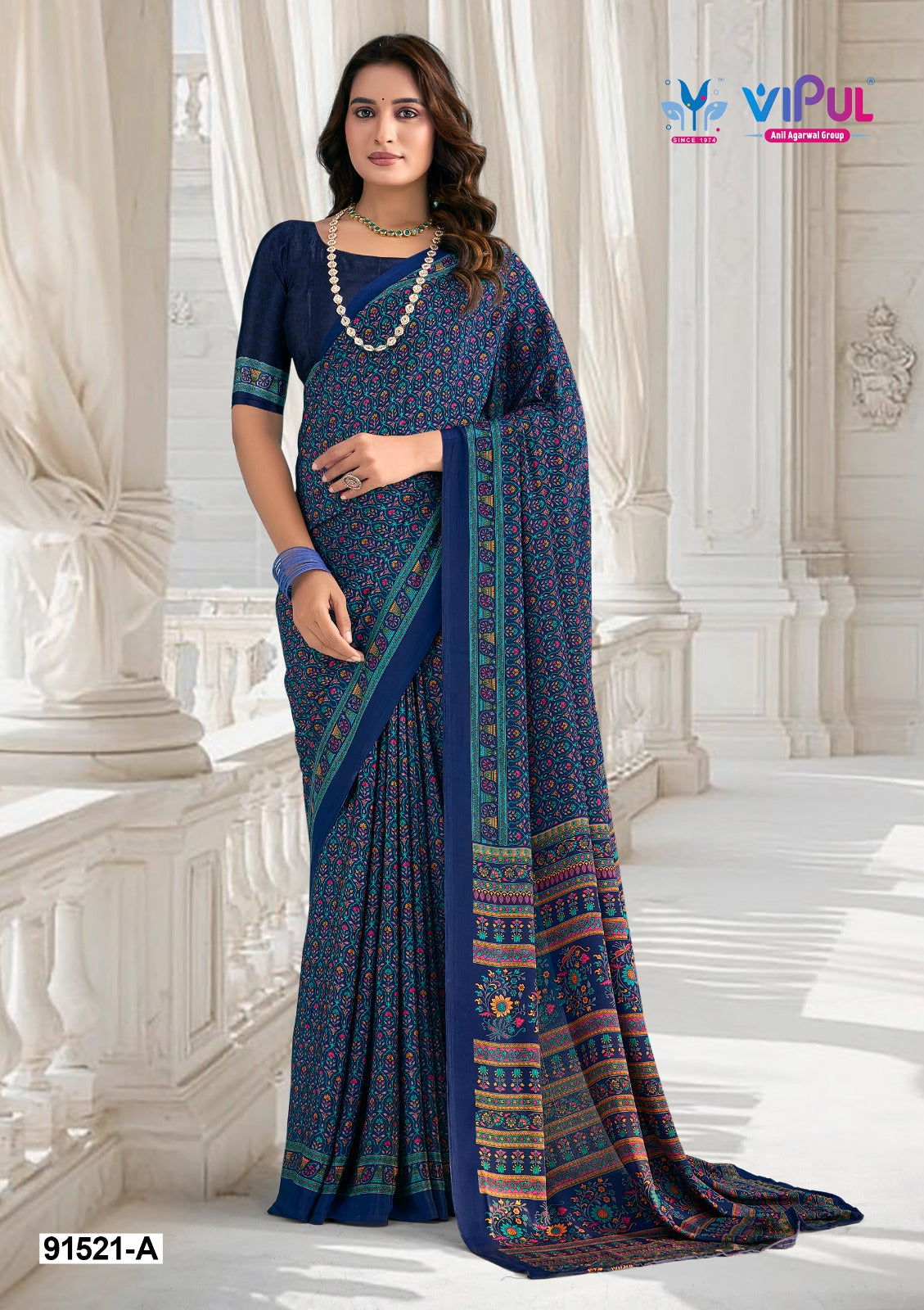 91521-A Vipul Creap Sarees