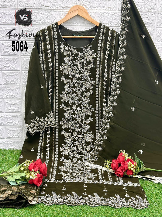 5064Dark Green Vs Fashion Pakistani Readymade Suits