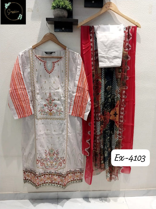 Vol 4103 White Sapphire Pakistani Readymade Suits