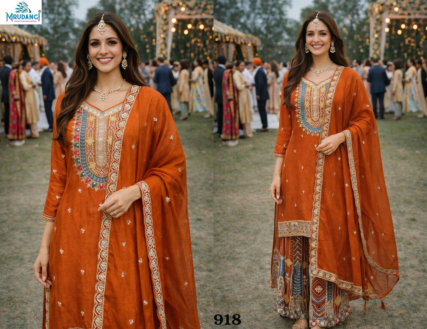 918 Srivalli Mrudangi Real Chinon Readymade Suits