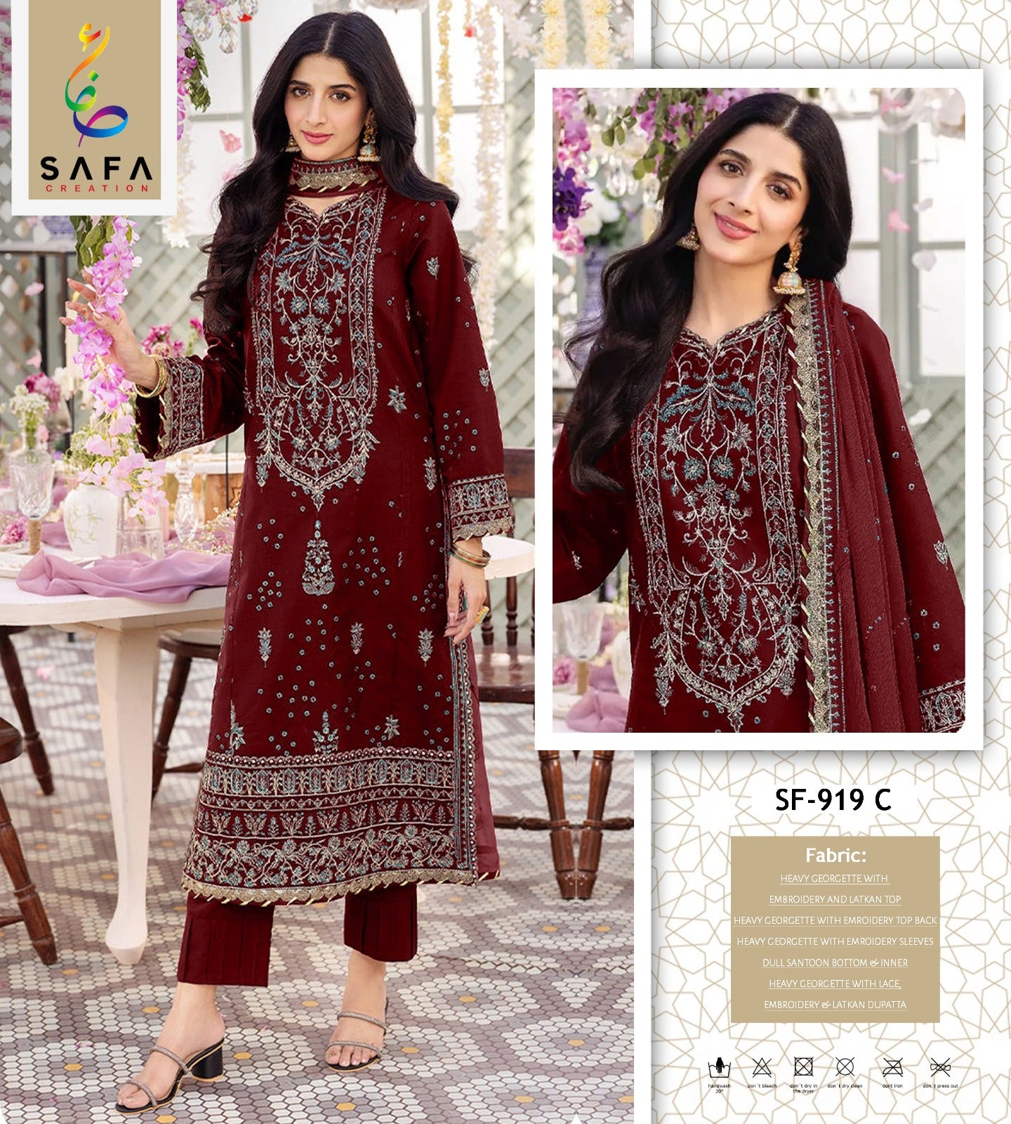 919C Safa Creation Embroidery Pakistani Salwar Suits
