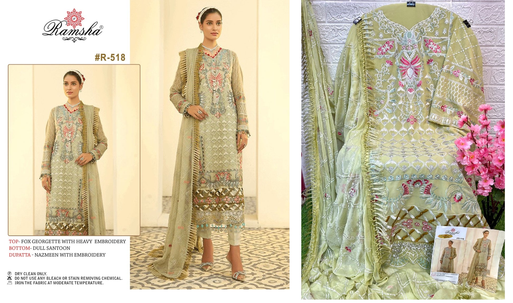 R-518 Ramsha Pakistani Salwar Suits