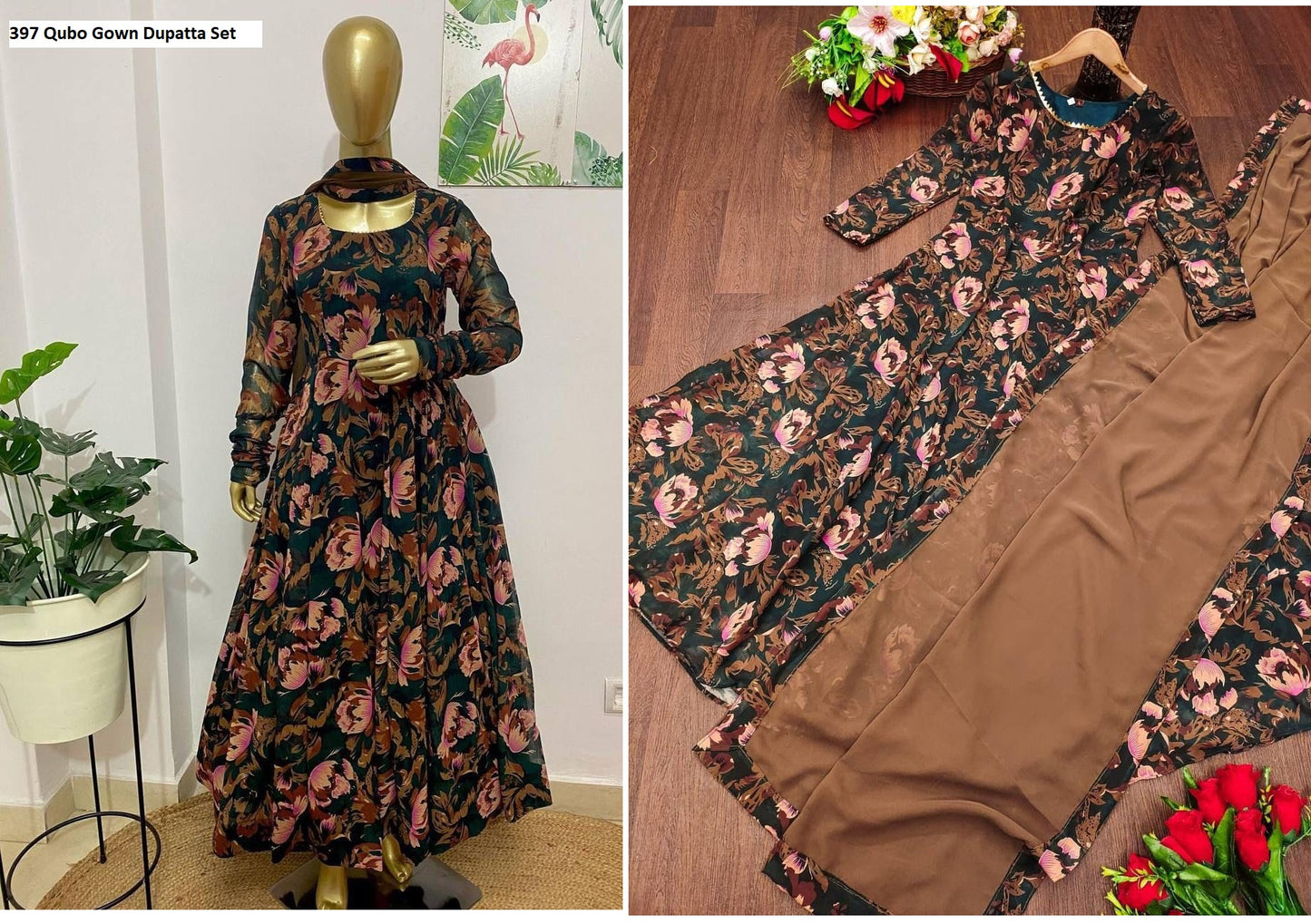 397 Qubo Gown Dupatta Set