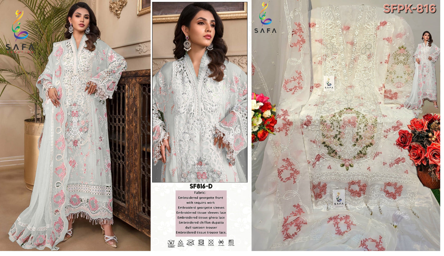 816D Safa Creation Pakistani Salwar Suits