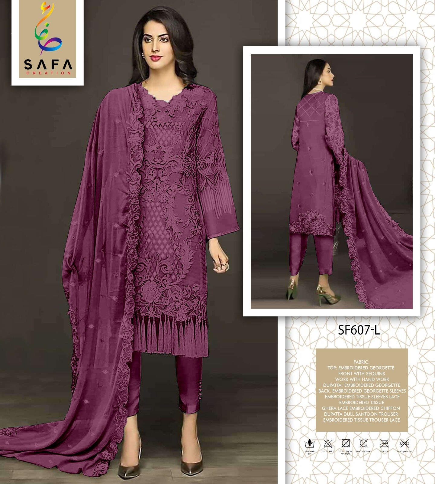 607 L Safa Creation Pakistani Salwar Suits