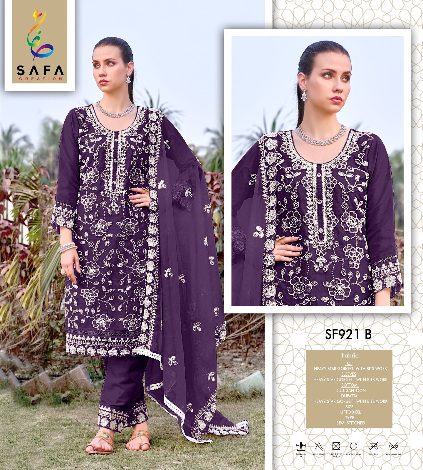 921B Safa Creation Star Georgette Pakistani Salwar Suits
